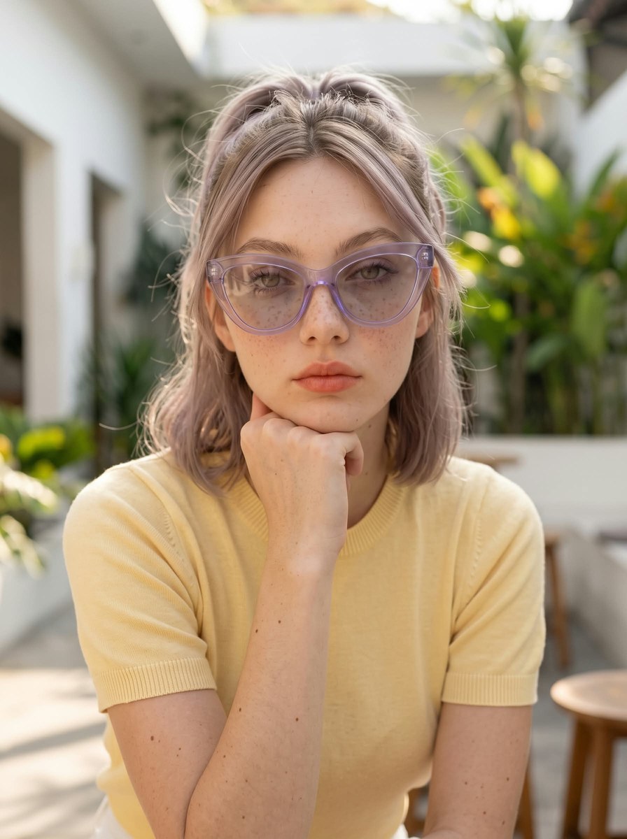 Warm Café Courtyard Fashion Portrait output 4