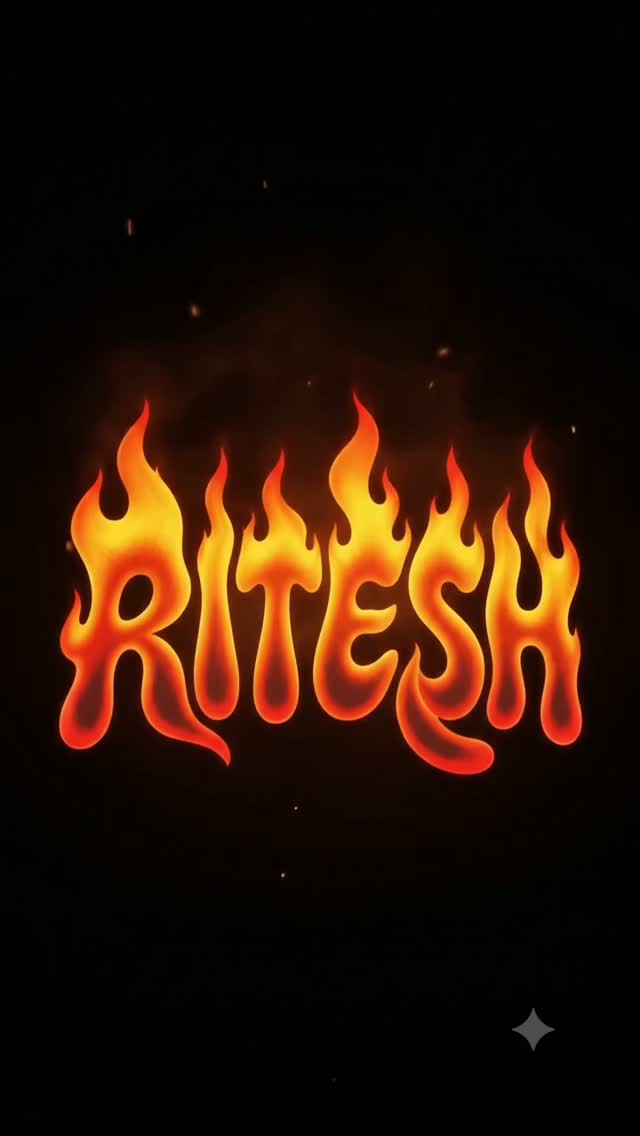 Molten Fire Typography on Black