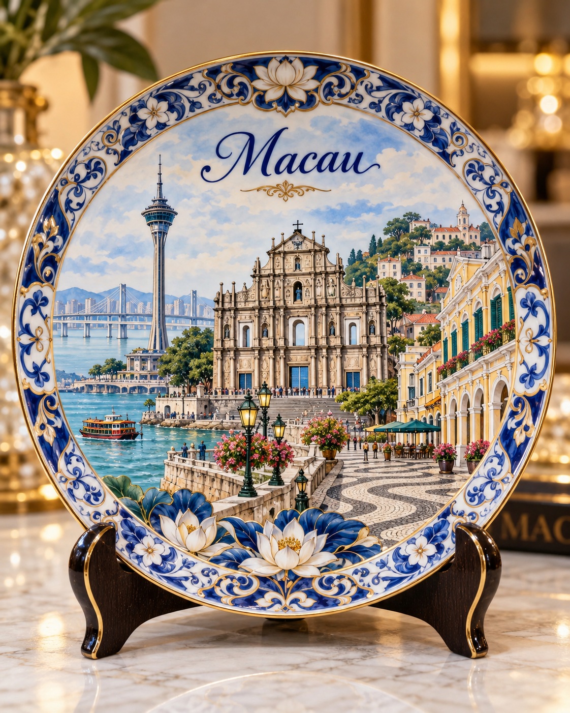 Hyper-Realistic City Souvenir Plate output 4