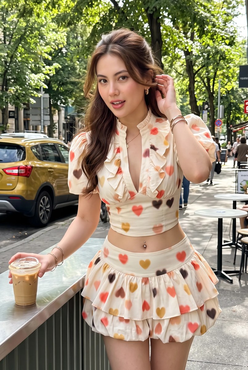 Sunlit Street-Café Fashion Portrait output 8