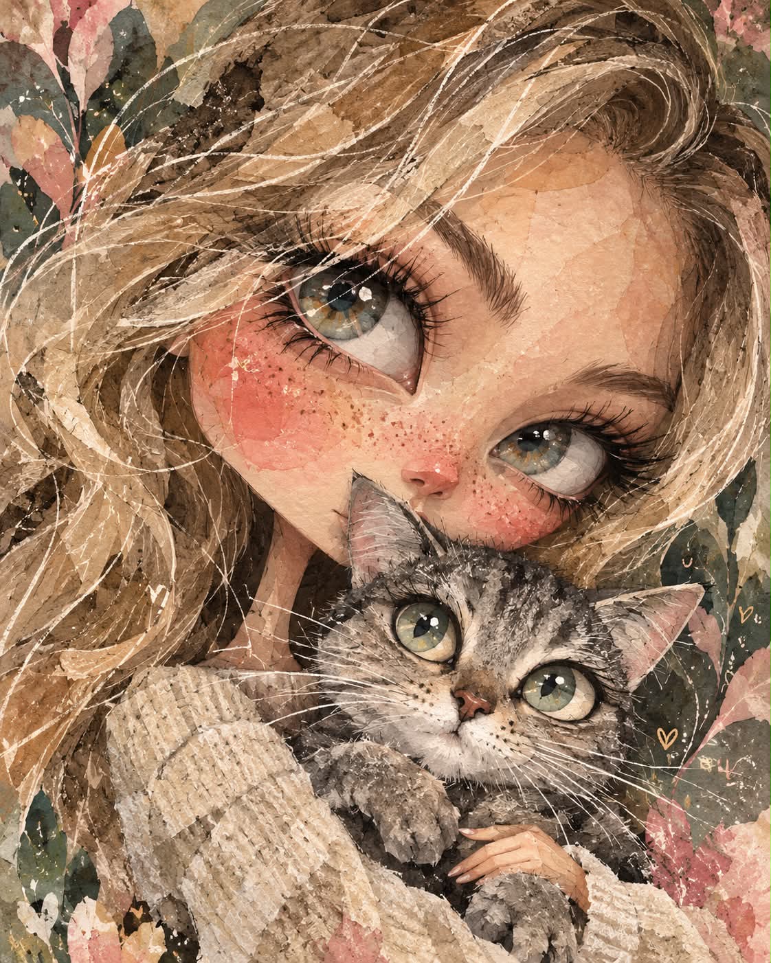 Mixed-Media Storybook Portrait with a Small Animal