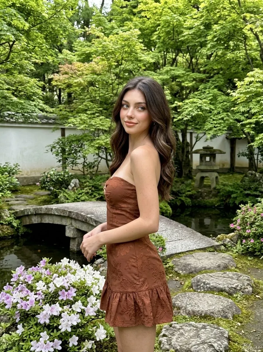 Copper Dress in a Japanese-Inspired Garden output 8