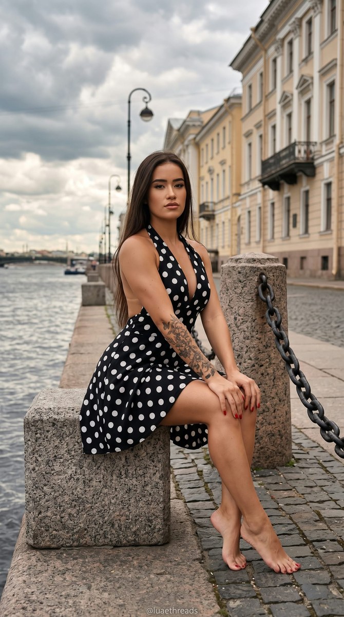 Classic Polka-Dot Fashion Editorial by the River output 3
