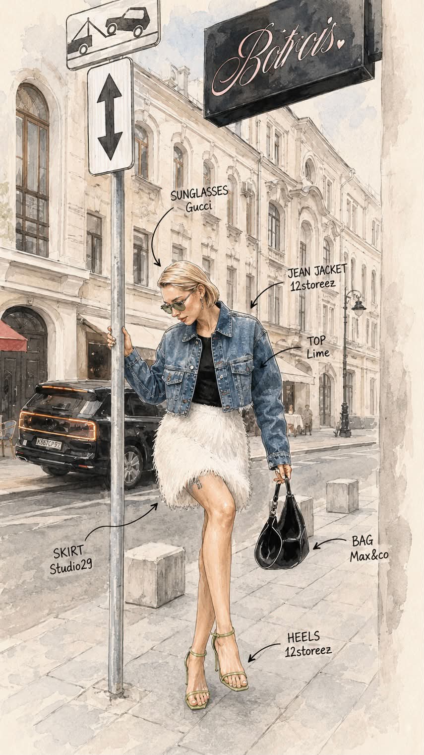 Watercolor Fashion Sketch with Labeled Callouts output 5