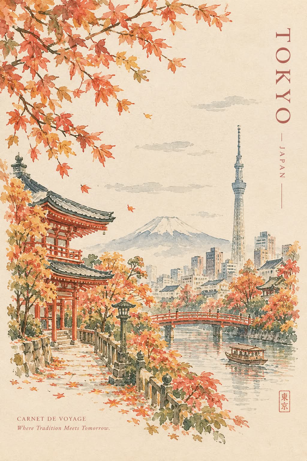 Vintage Watercolor Travel Journal Cover
