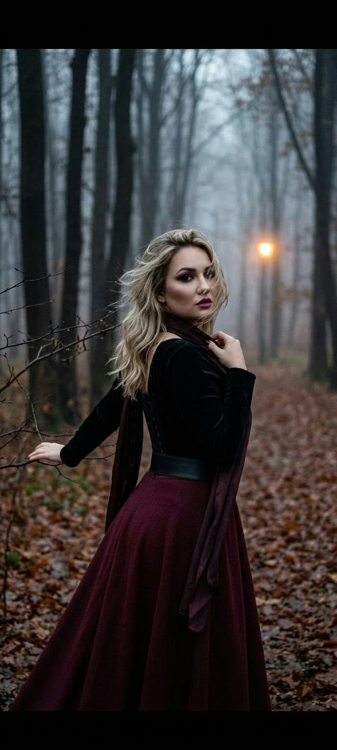 Dark Romance in an Autumn Forest