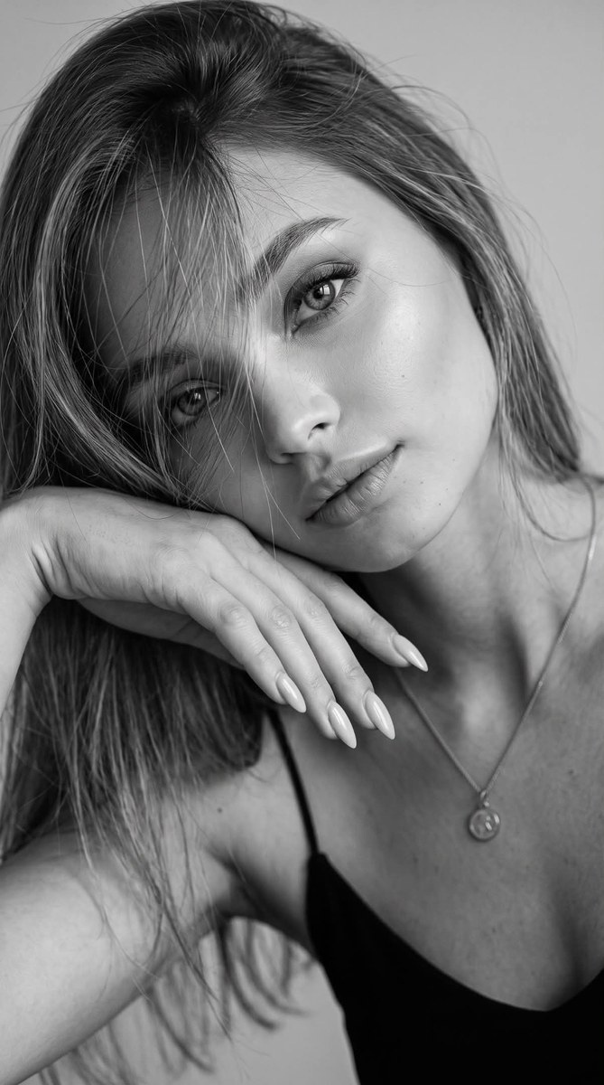 Monochrome Beauty Portrait of a Young Woman