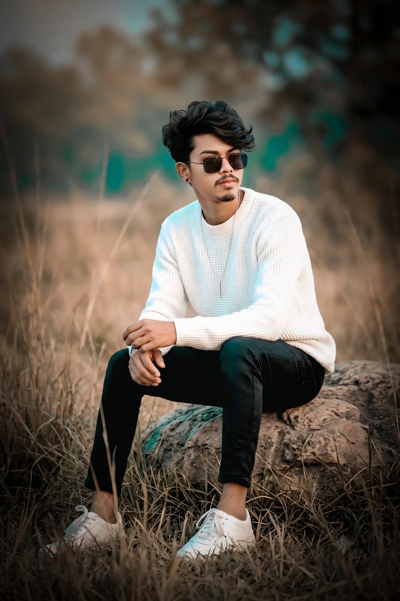 Cinematic High-Fashion Portrait on a Rock