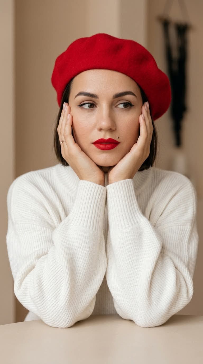 Photorealistic Portrait with a Red Beret