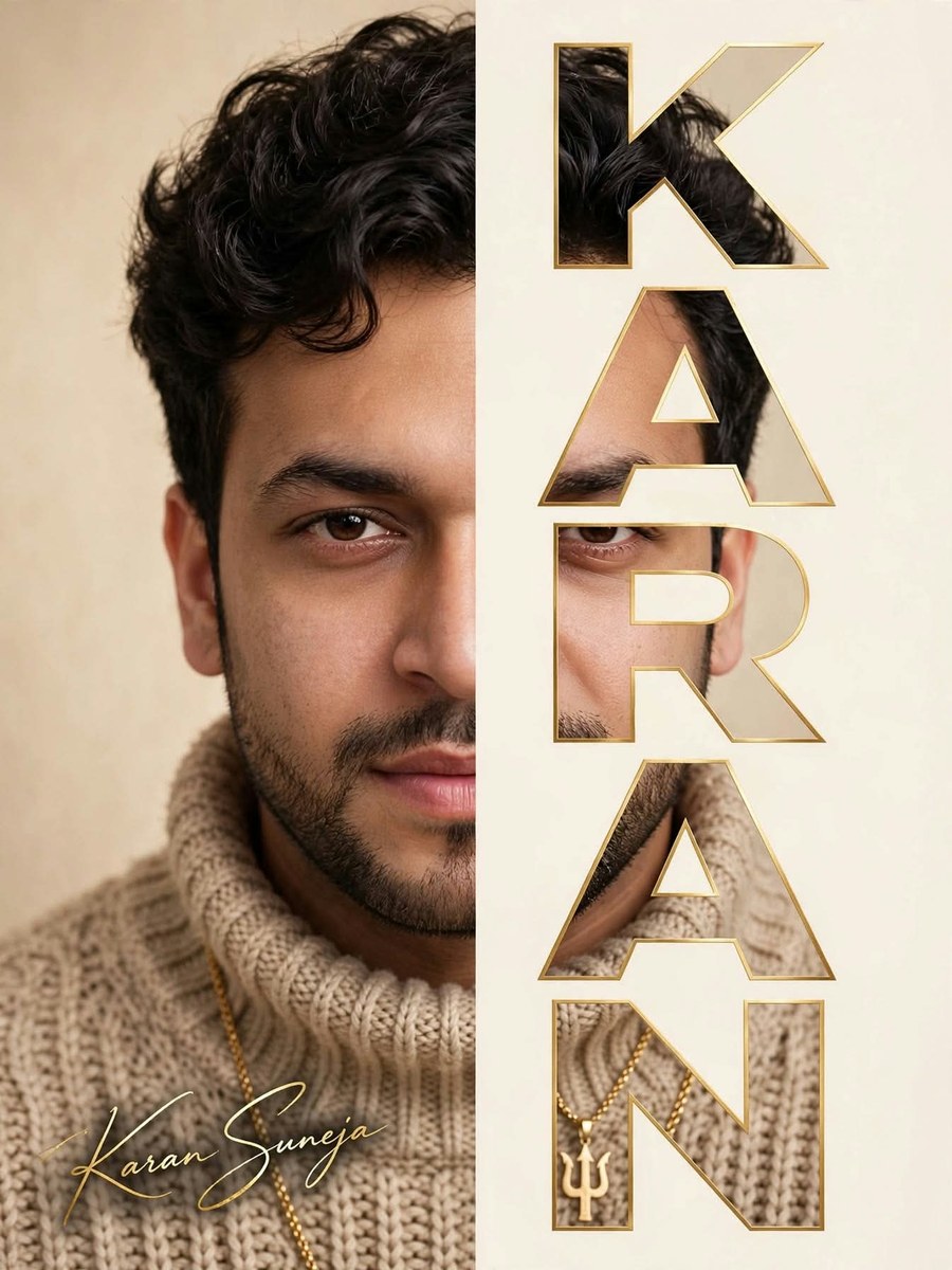 Luxury Fashion Portrait Poster with Face-Filled Typography