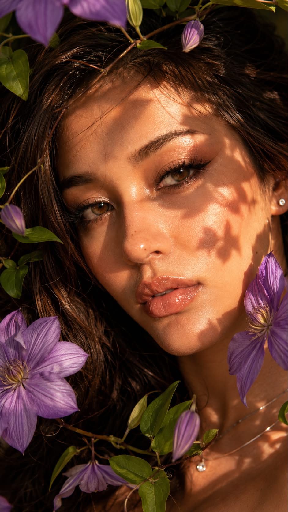 Romantic Clematis Editorial Beauty Portrait