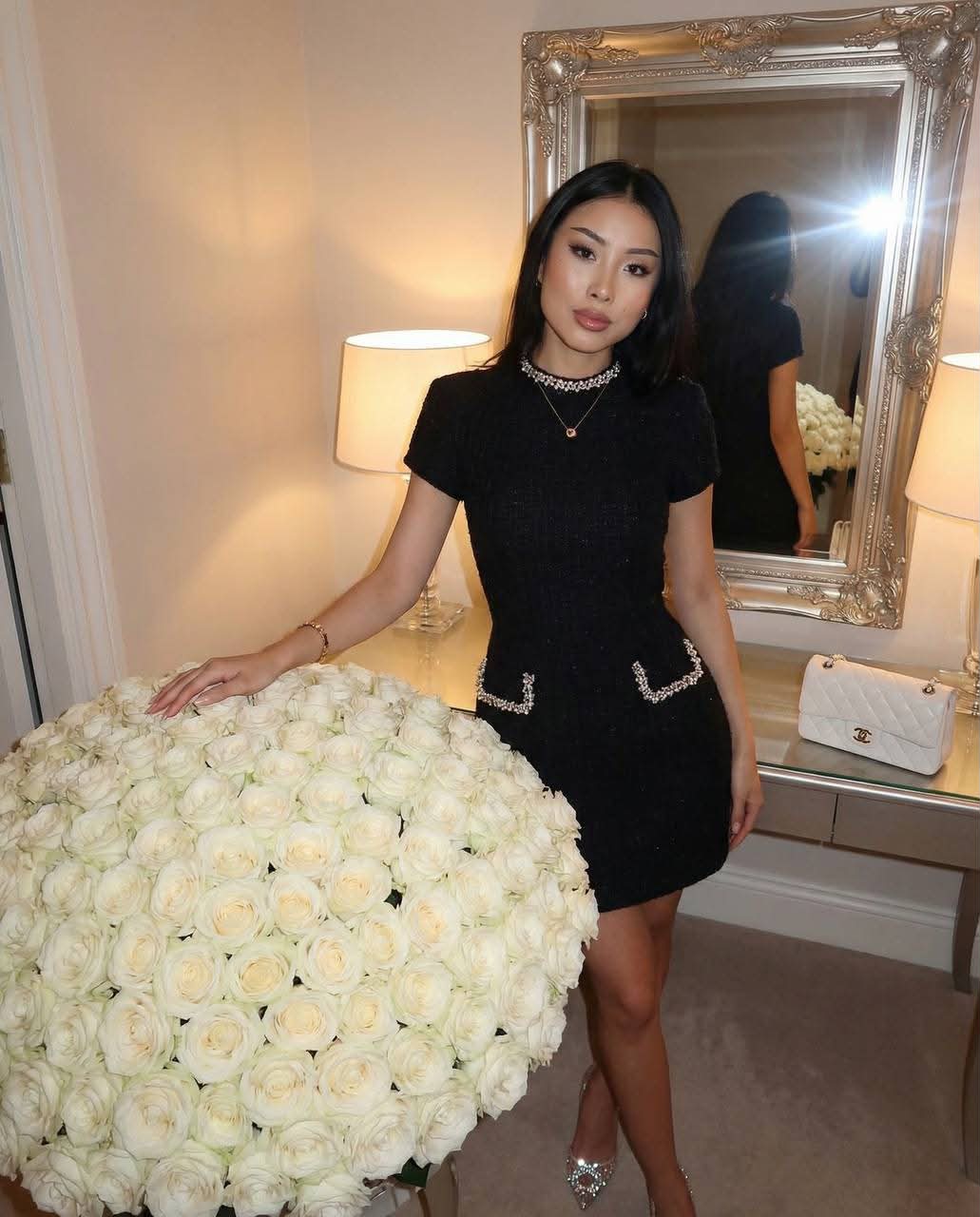 Elegant Vanity Portrait with White Roses output 2