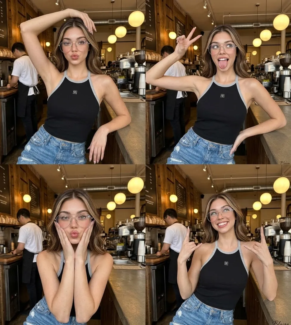 Casual Café Portrait with Reference-Matched Identity output 3