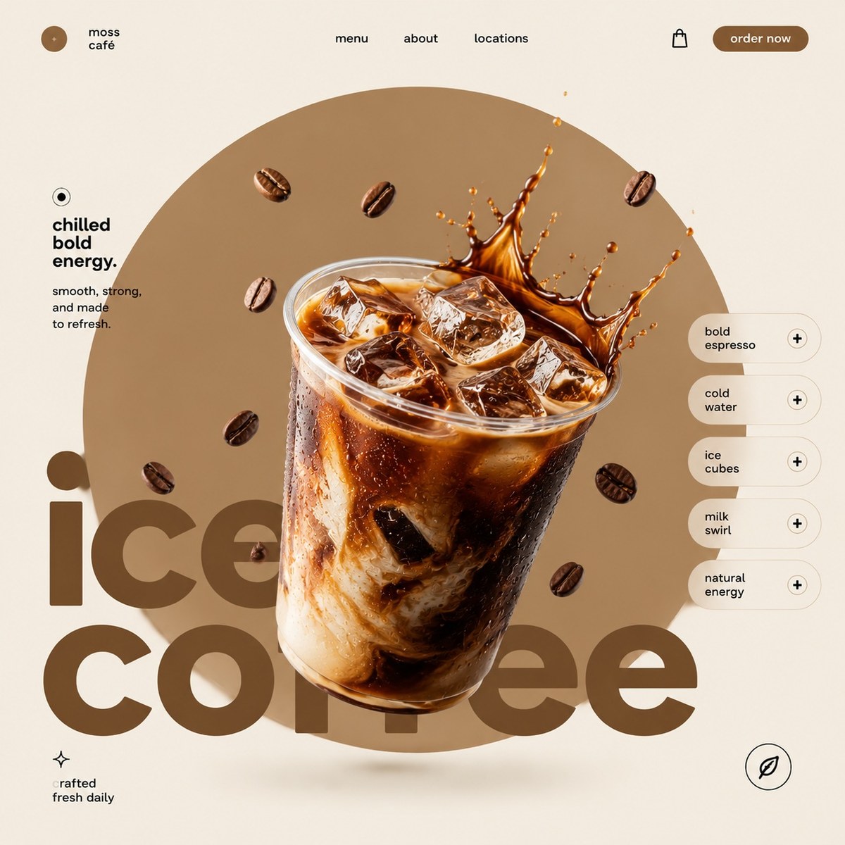 Premium Matcha Latte Advertising Poster