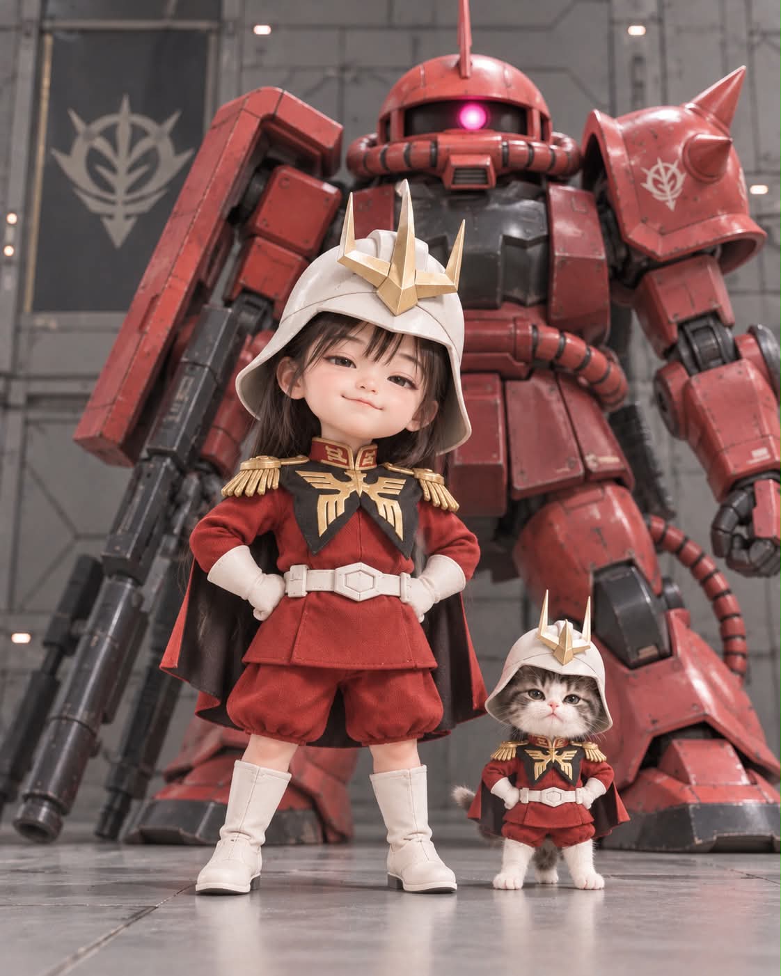 Handcrafted Miniature Doll with Char’s Zaku II