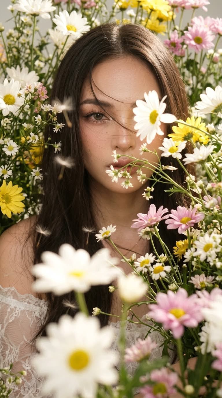 Dreamy Wildflower Flash Portrait output 2