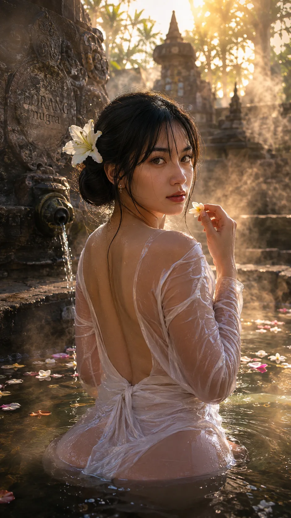 Golden-Hour Hot Spring Portrait output 1