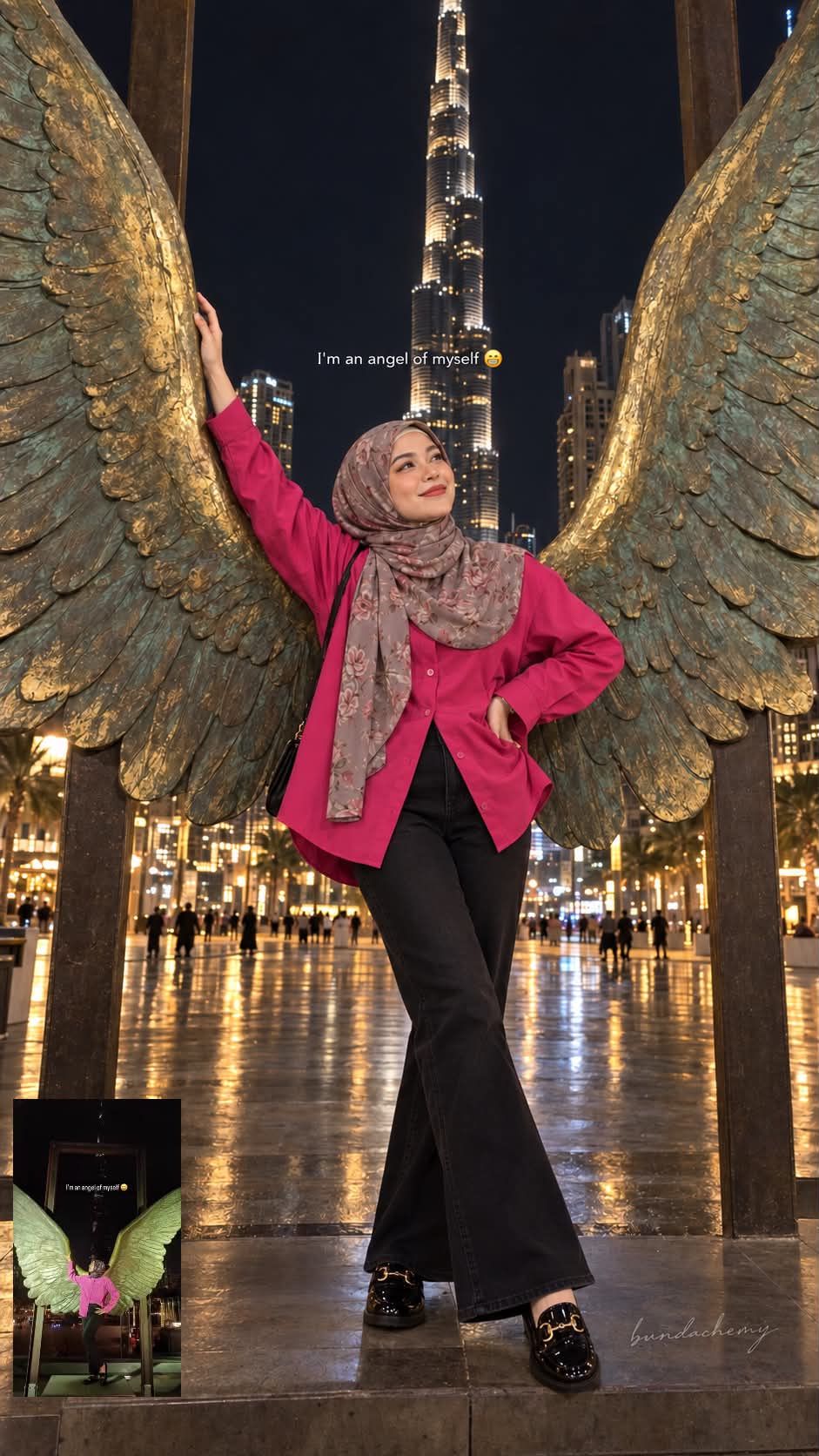 Night Portrait at The Wings of Mexico, Dubai