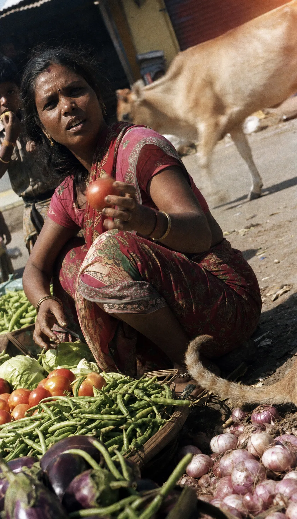 Candid Indian Vegetable-Market Snapshot