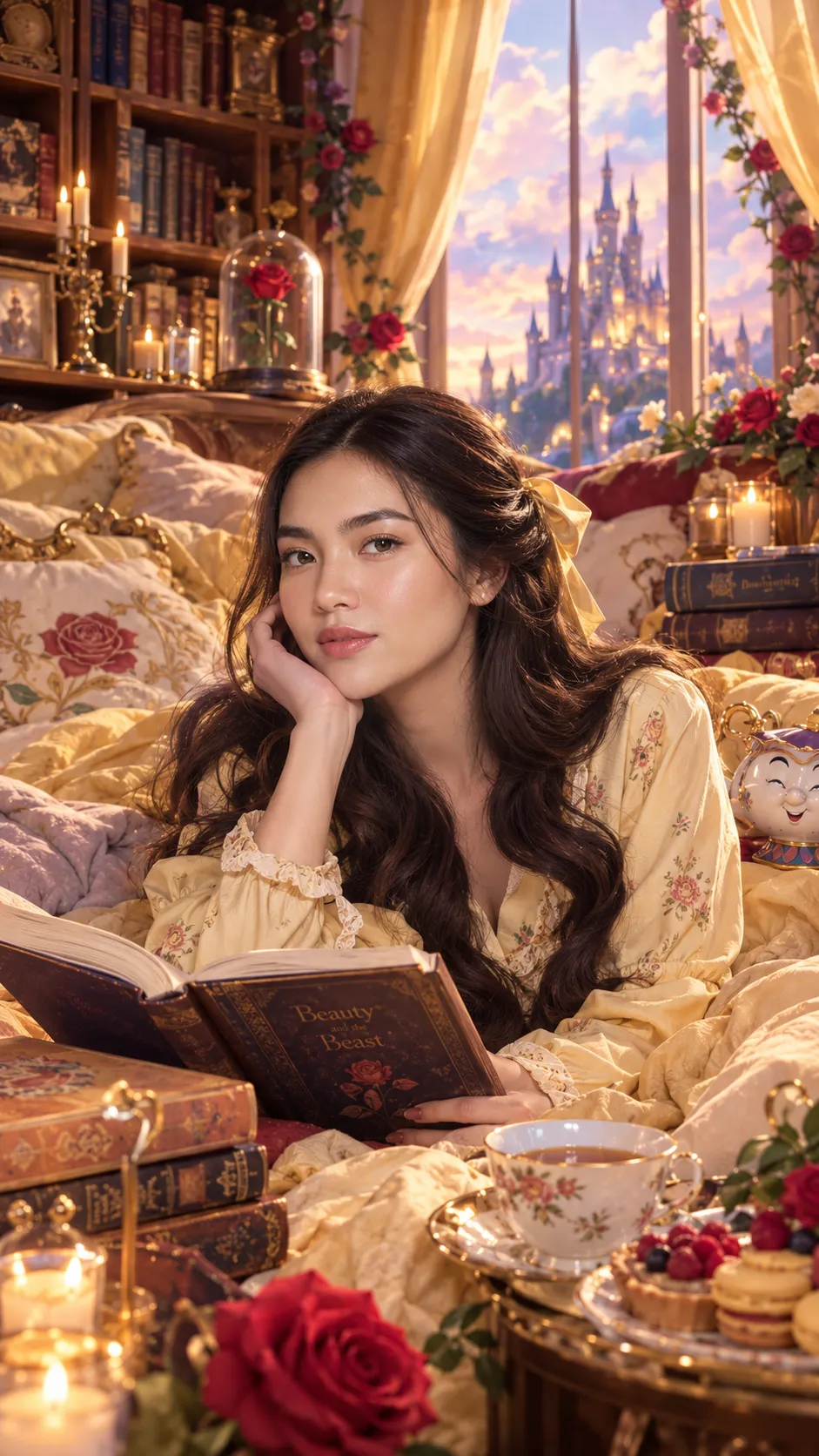 Belle’s Cozy Day Off in the Castle Library
