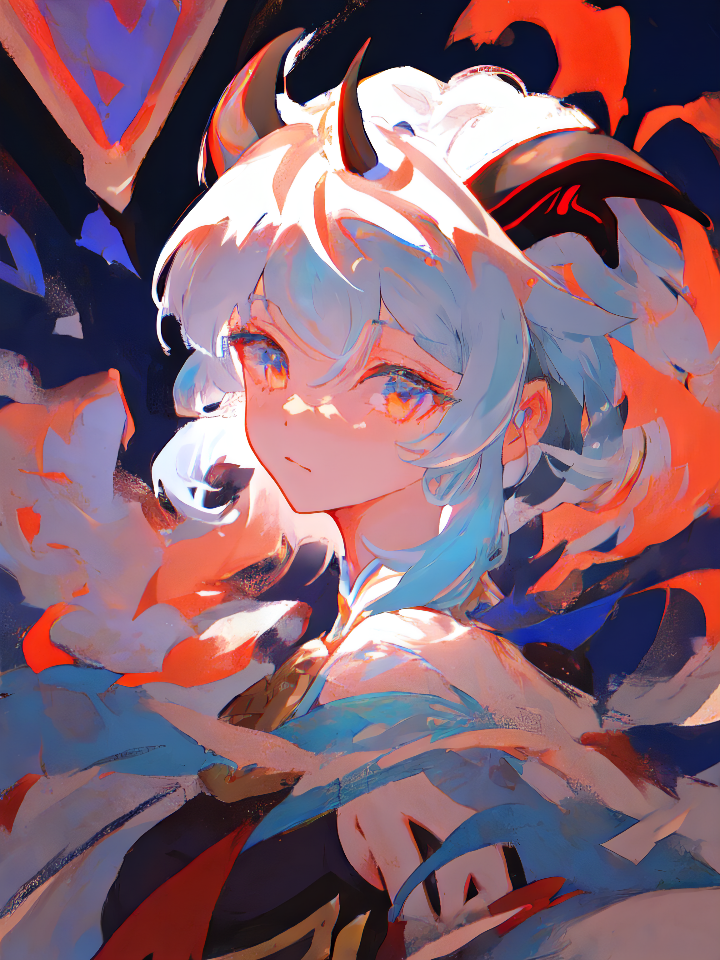 Detailed Ganyu Character Portrait Illustration