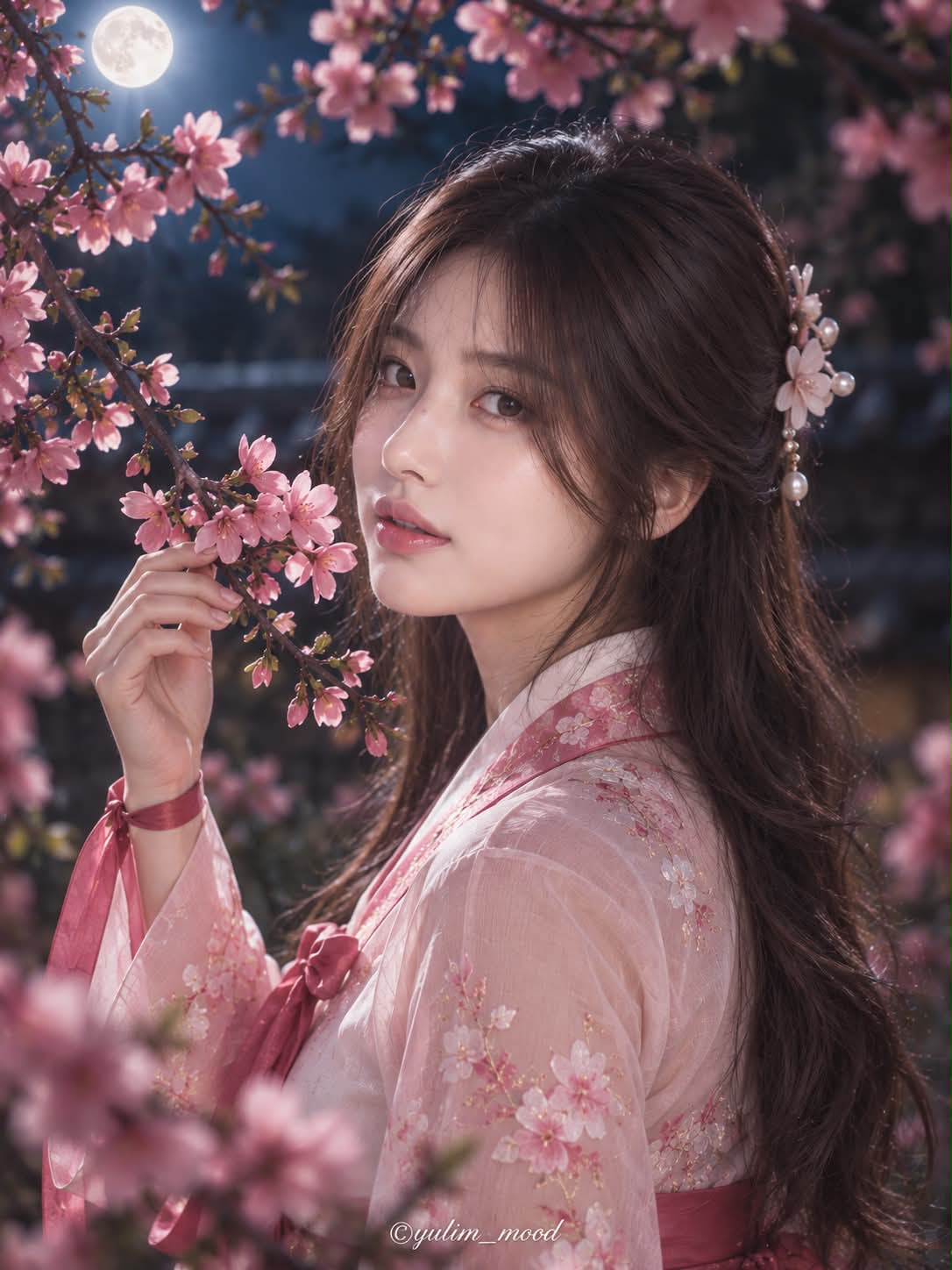 Peach Blossoms at Night: Beyond the Blossoms, I Thought It Was You