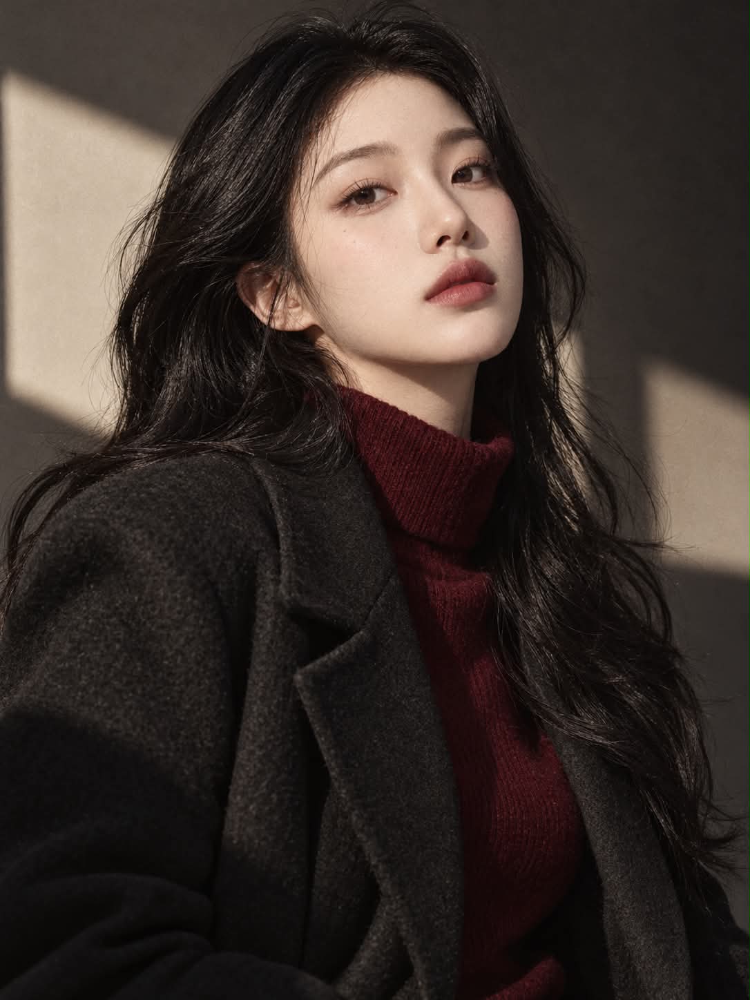 Cozy Winter Fashion Portrait in Dusty Rose output 2