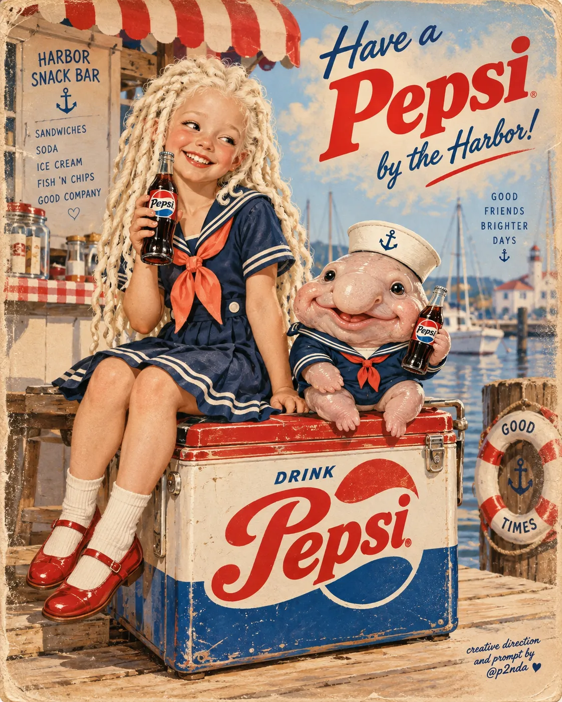 1950s-Style Vintage Character Advertising Poster