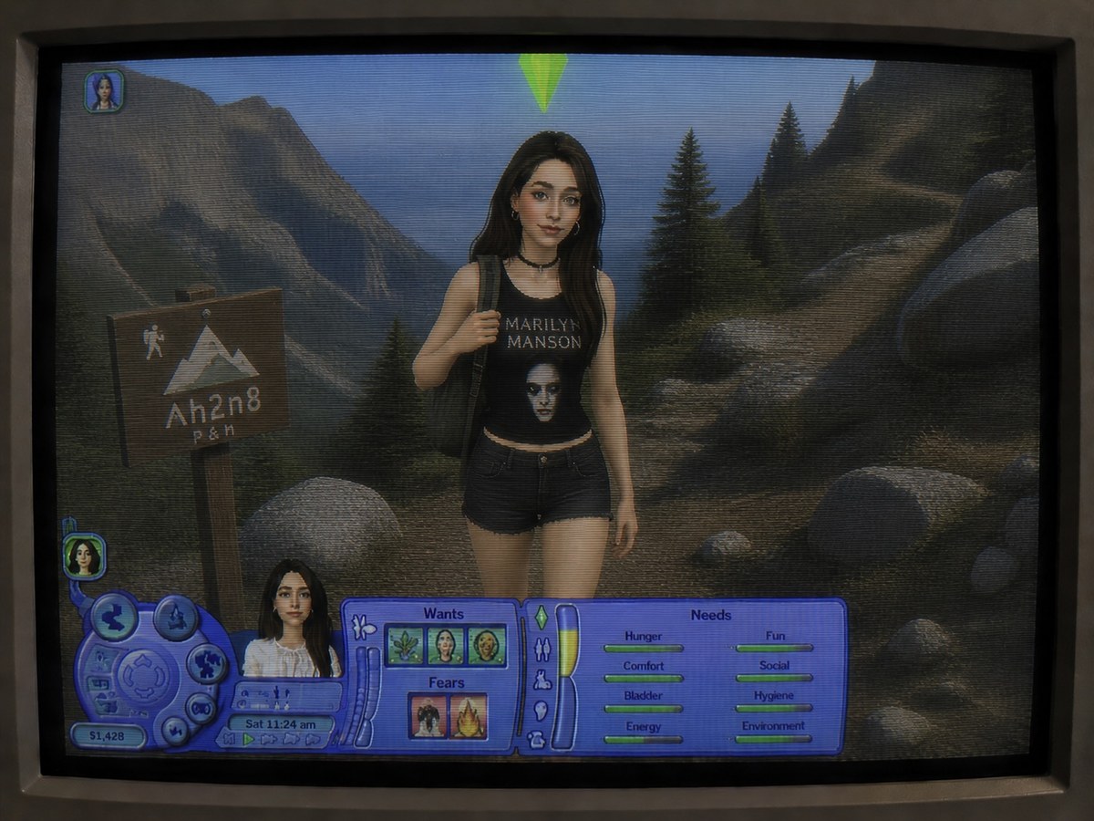 The Sims 2 CRT Gameplay Portrait output 4