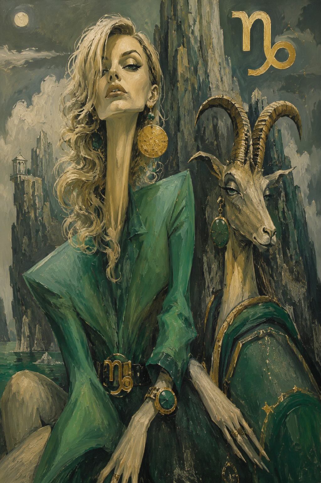 Surreal Mid-Century Zodiac Portrait