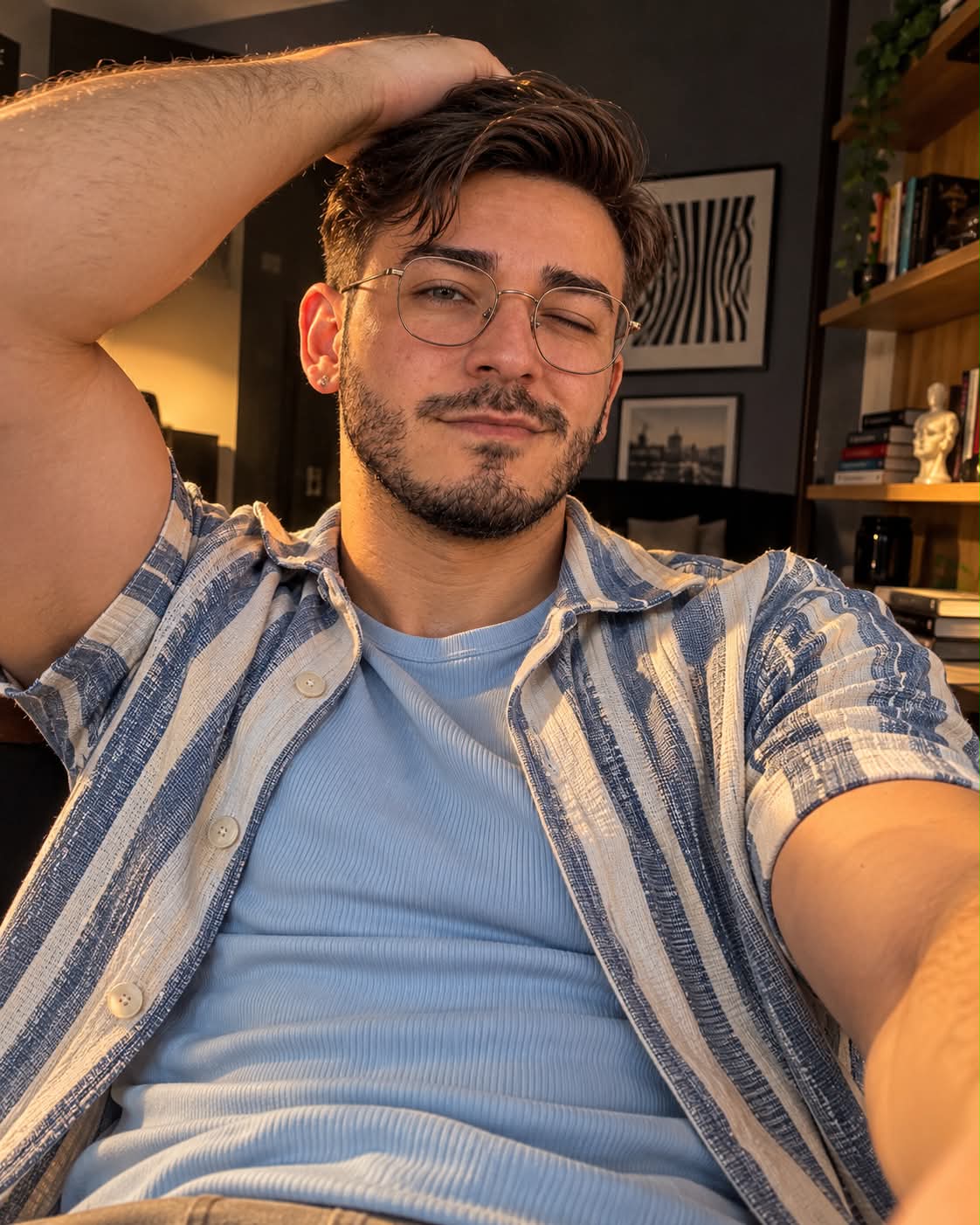 Warm Indoor Casual Selfie