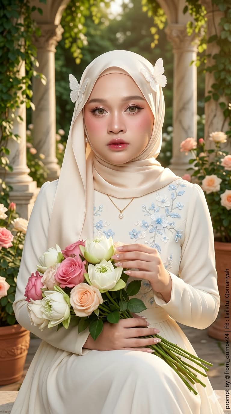 Golden-Hour Portrait in an Embroidered Hijab output 3