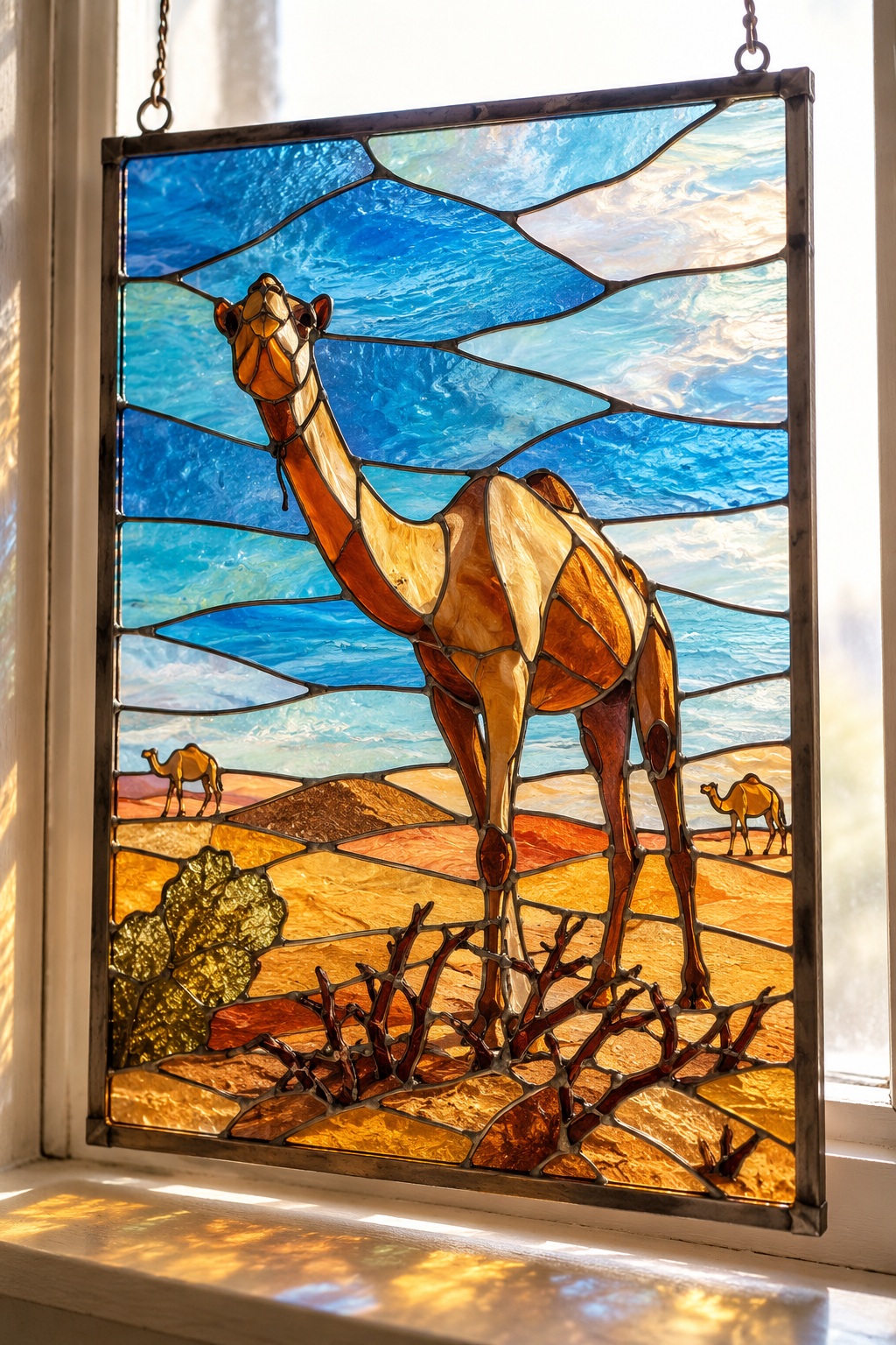 Photograph a Sunlit Stained-Glass Panel from a Reference Photo output 3