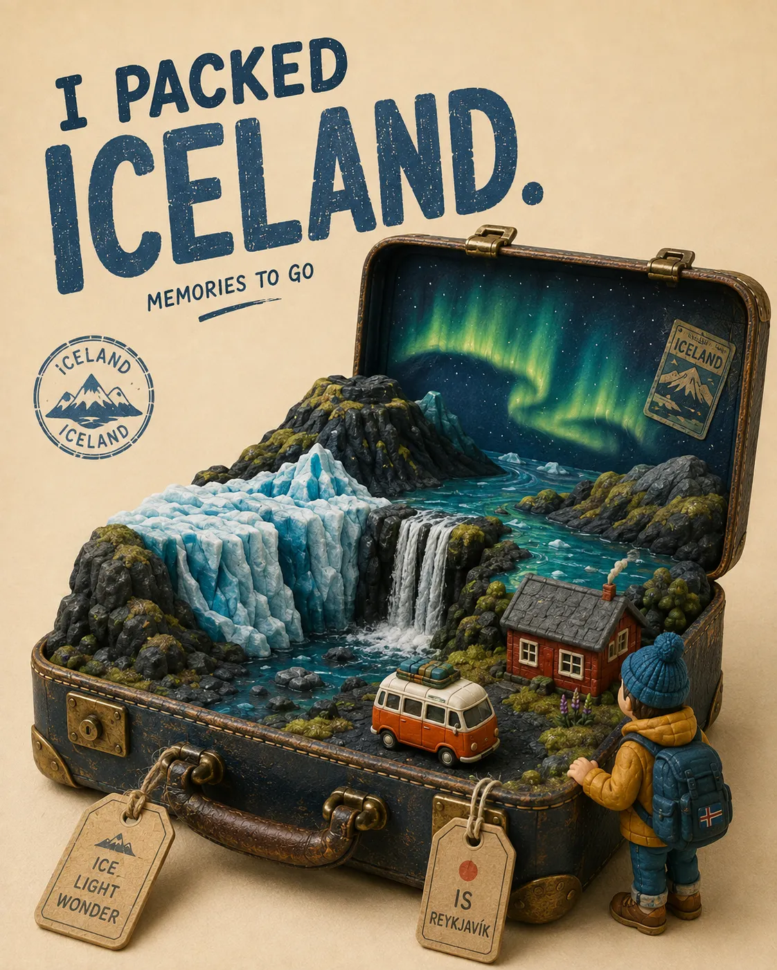 I Packed a Miniature World — Vintage Travel Poster output 3