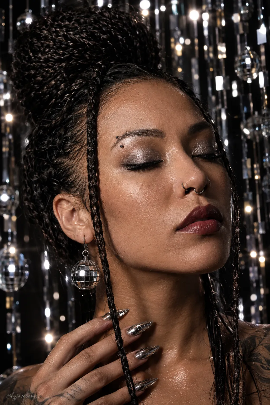 Mirrorball Veil: Wet-Look Female Beauty Editorial output 3