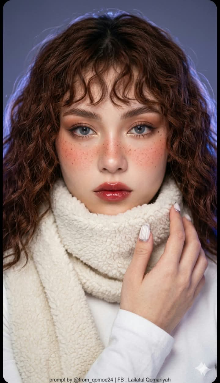 Dreamy Auburn Portrait with Cool Neon Rim Lighting