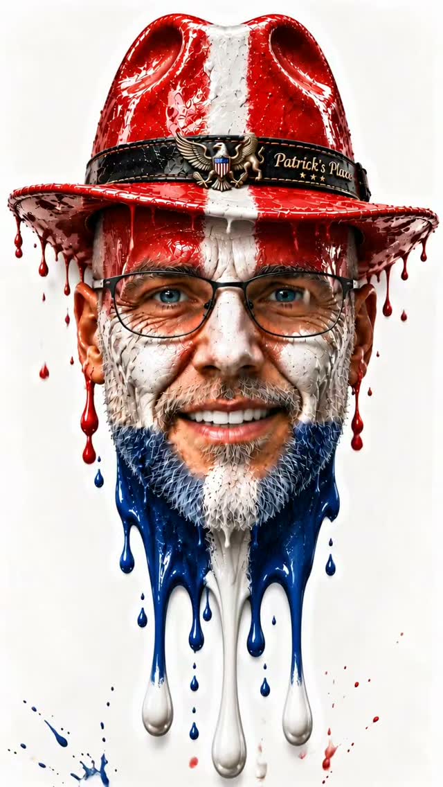 Surreal Melting Flag Portrait