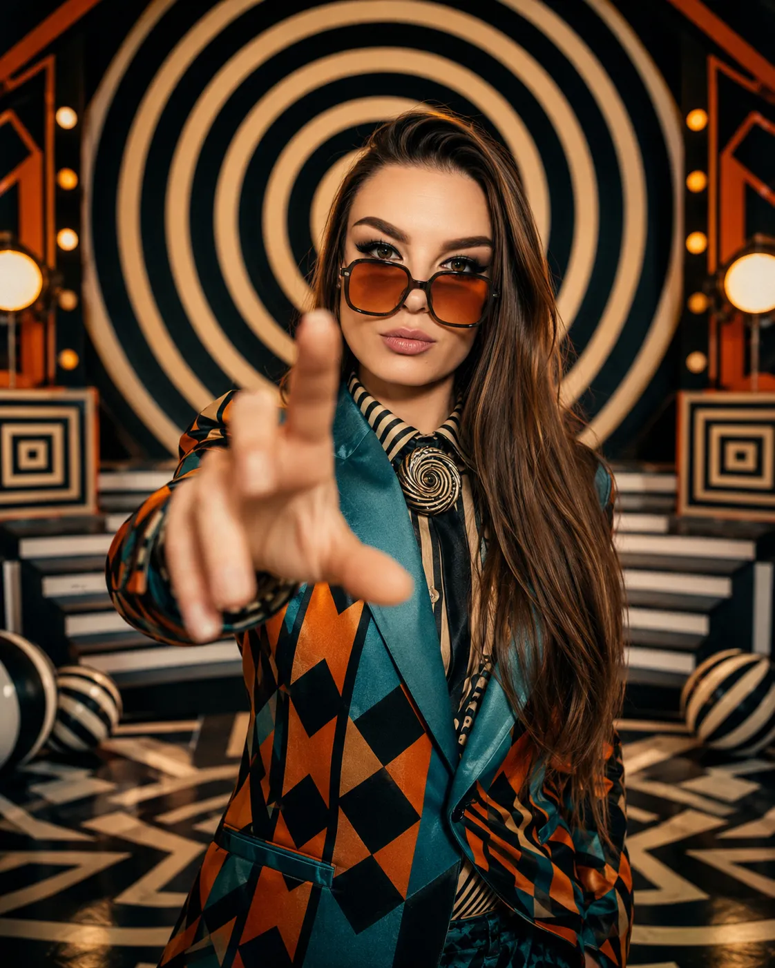 Hypnotic Retro-Futurist Music Video Portrait output 2