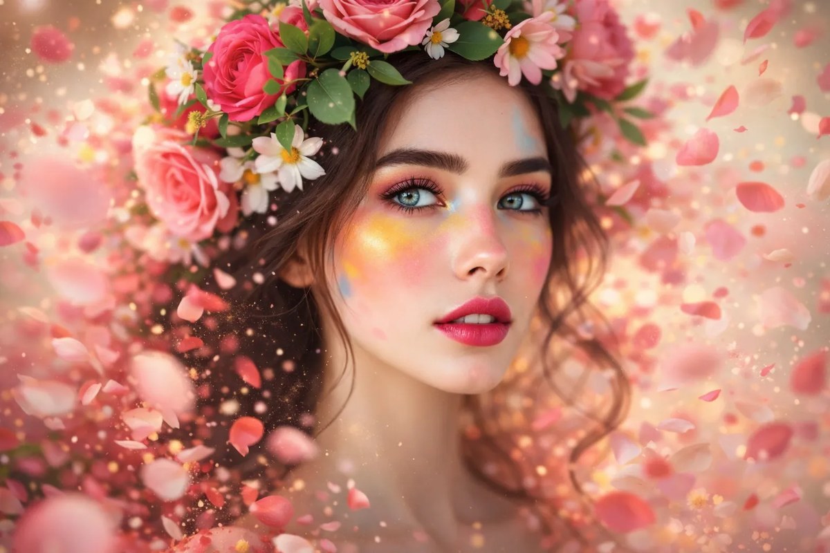 Floral Explosion Beauty Portrait output 1