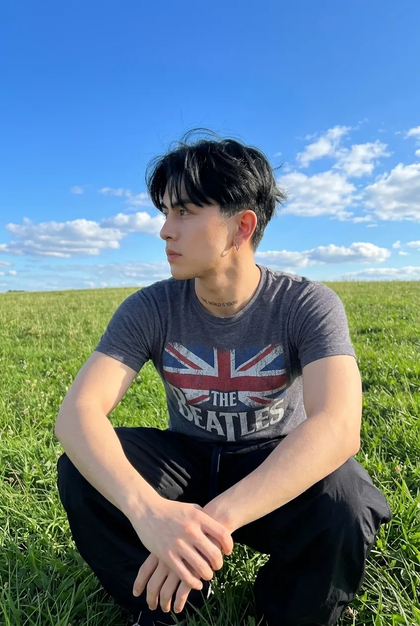 Photorealistic Meadow Portrait of a Young Man output 5