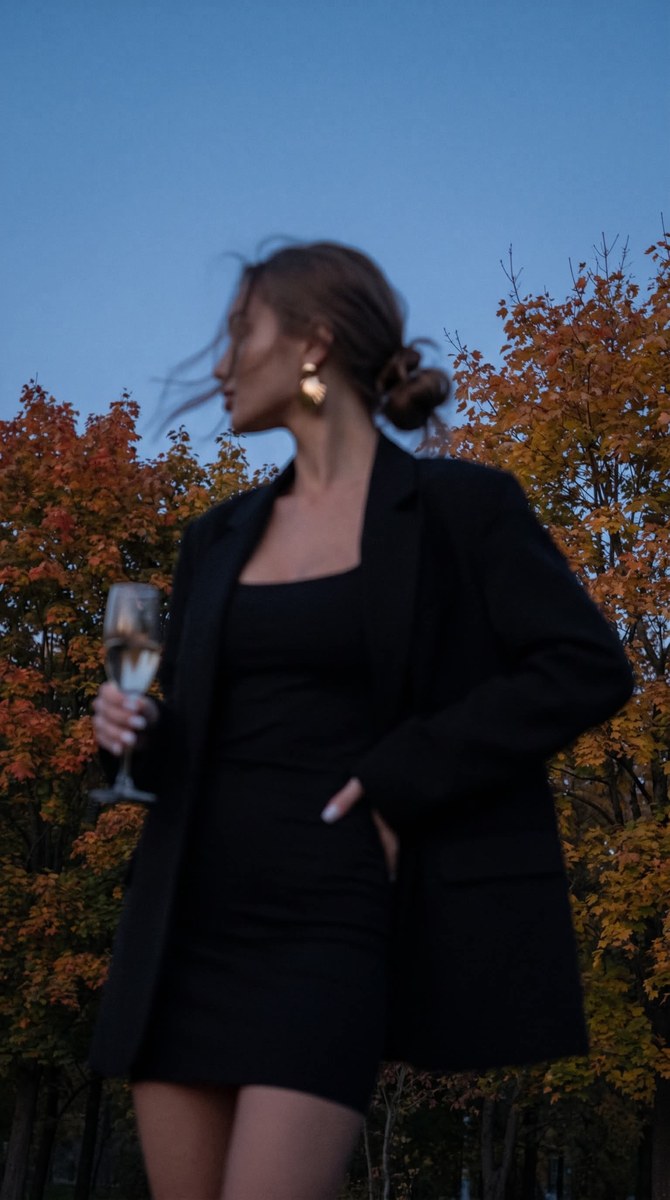 Dreamlike Autumn Portrait at Blue Hour