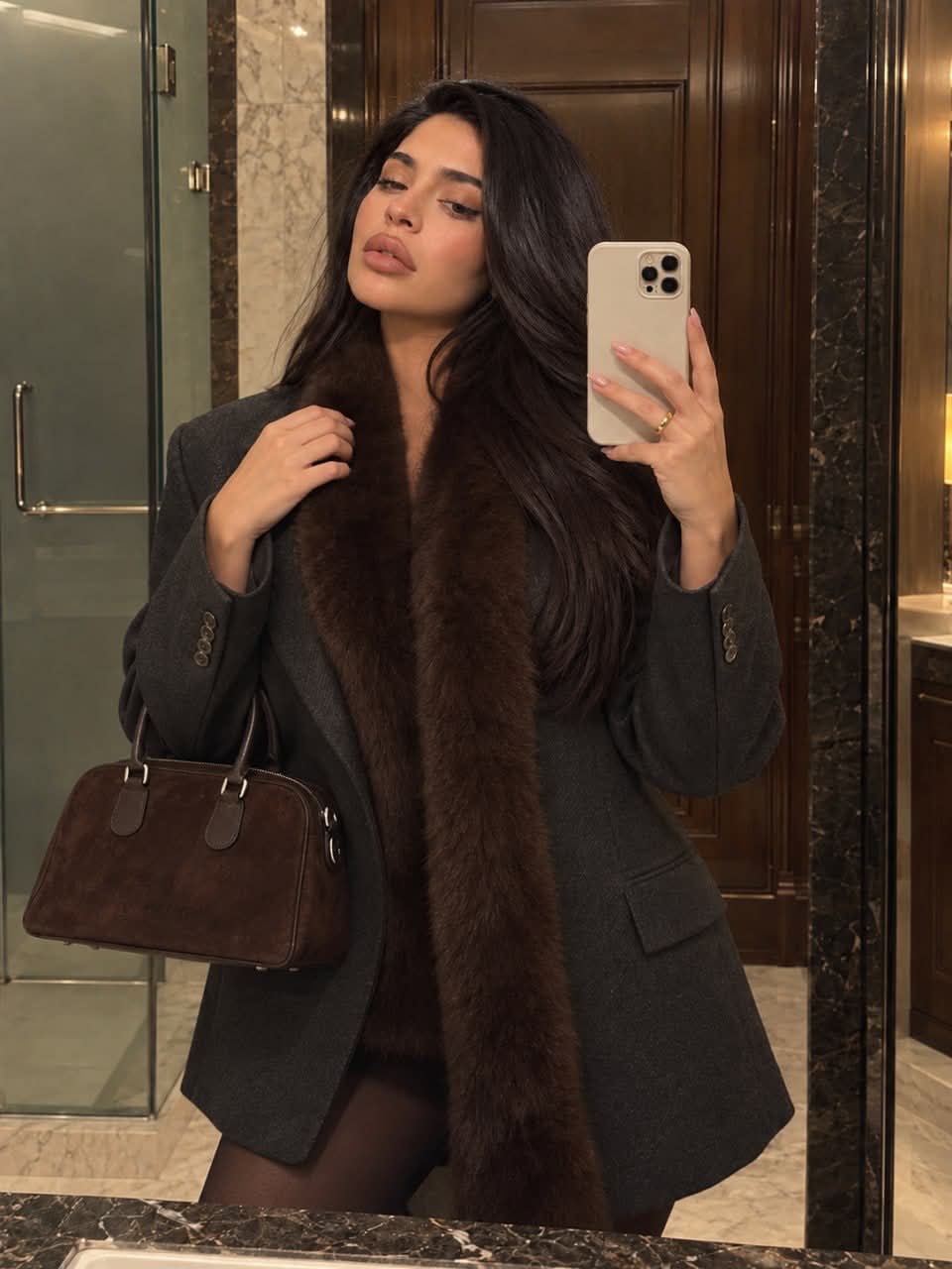 Luxury Hotel Mirror Selfie with Identity Preservation output 1