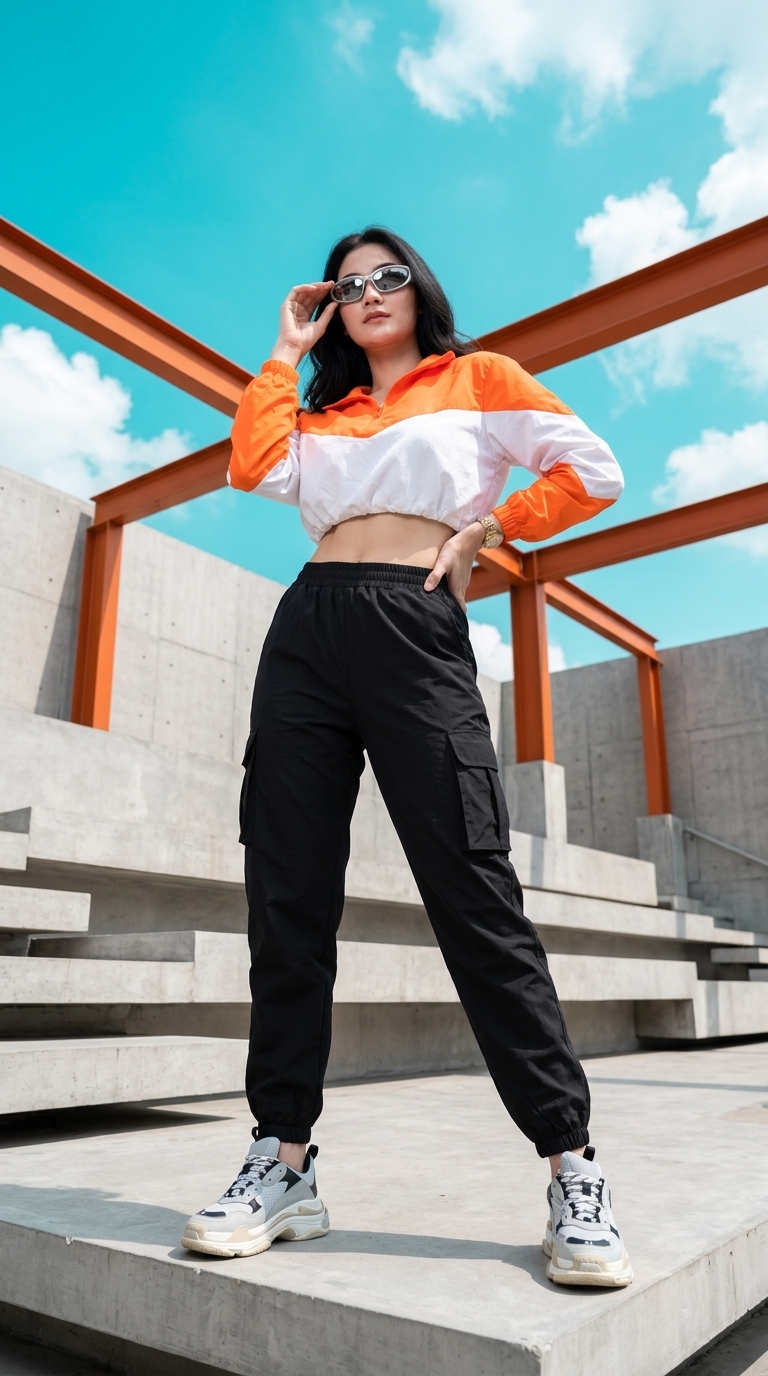 Futuristic Streetwear Editorial Photograph output 7