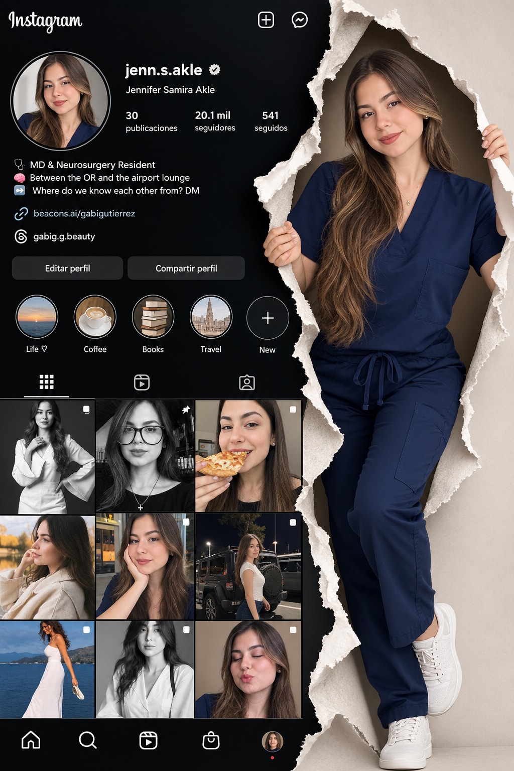 Instagram UI Torn Paper Reveal