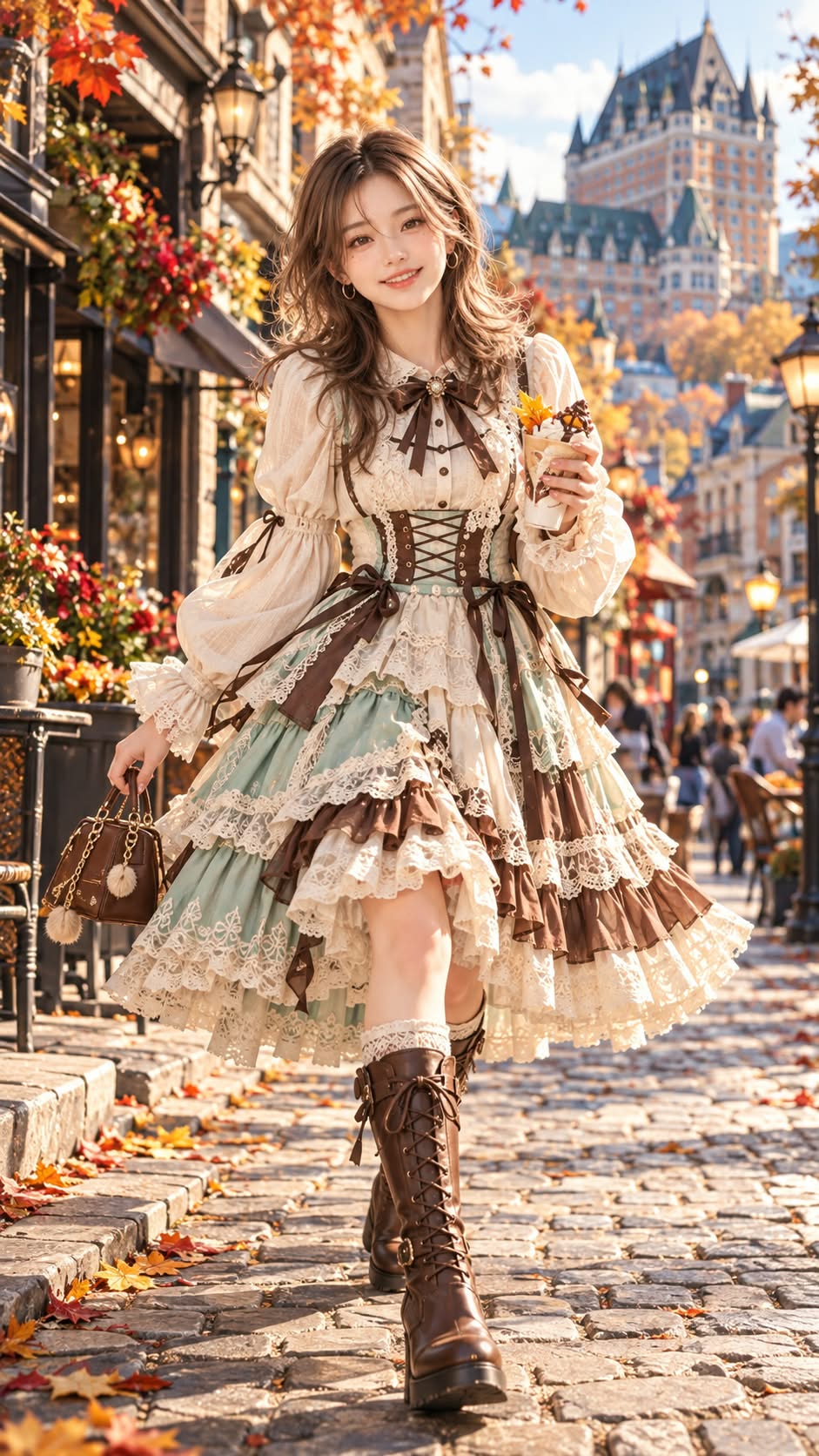 Autumn Lolita Fashion and Takeaway in Old Quebec output 1