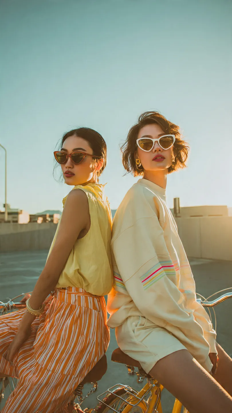 Golden-Hour Vintage Bicycle Fashion Editorial output 3