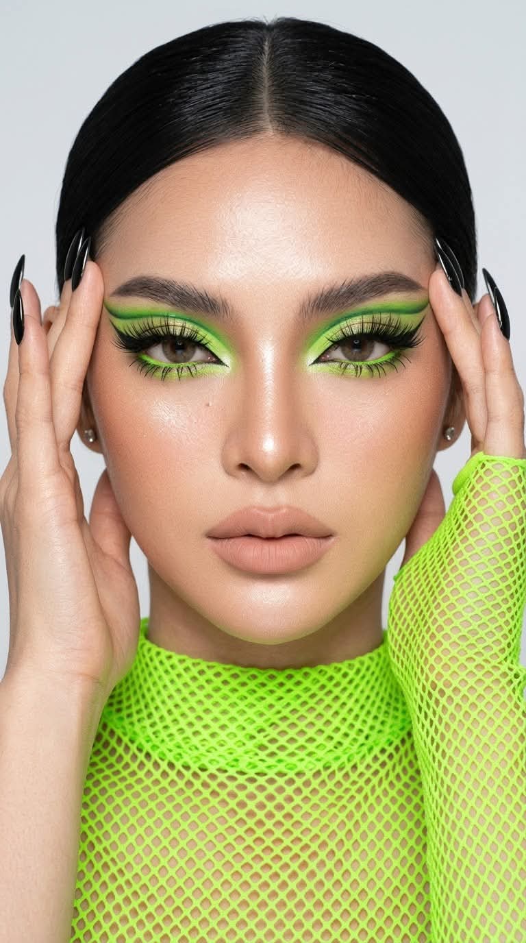 Neon Green Editorial Beauty Portrait output 4