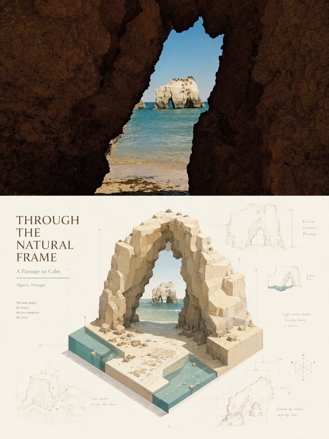 Photo and Isometric Study Poster with Da Vinci-Inspired Sketches output 1