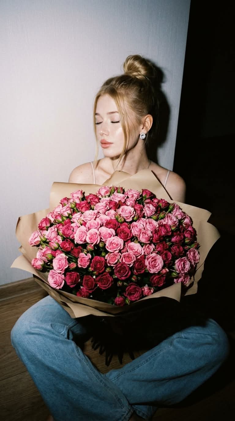 Flash-Lit Night Portrait with a Giant Rose Bouquet output 2