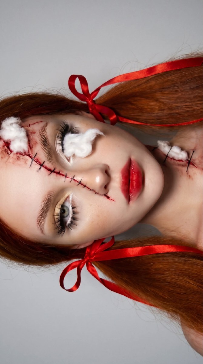 Halloween Doll Portrait with Stitched Wounds output 2